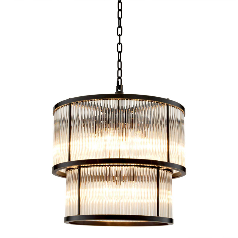 Pasadena 9 - Light Dimmable Tiered Chandelier, Bronze
