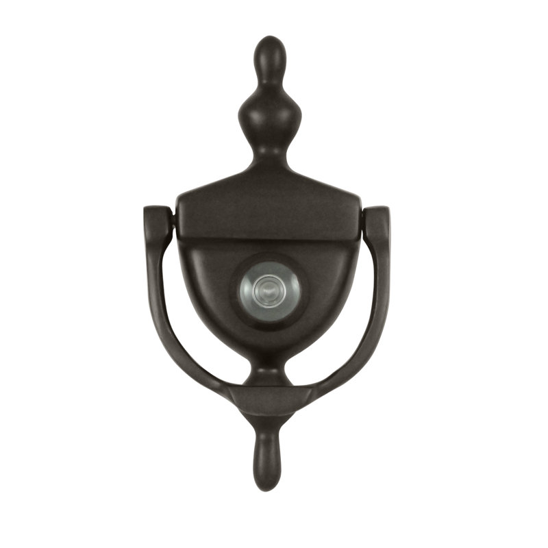 Oil Rubbed Bronze Victorian Door Knocker with Viewer