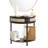 Console demi-lune 2 tiroirs de rangement coulissants en rotin