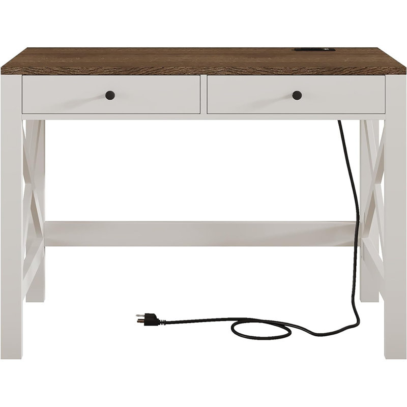 Rectangulaire l 39 po Toisha, Brun / Blanc