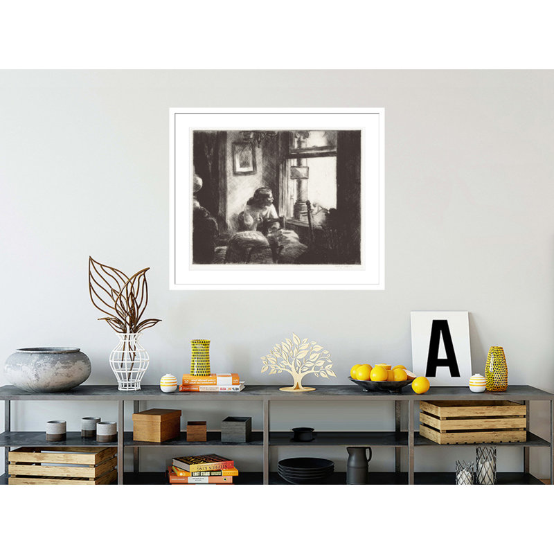 «East Side Interior» par Edward Hopper - impression giclée encadrée, H 13,75 po x l 15,61 po
