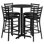 Ensemble de table ronde en stratifié de 30 po avec base en X et 4 tabourets de bar en métal Carlton