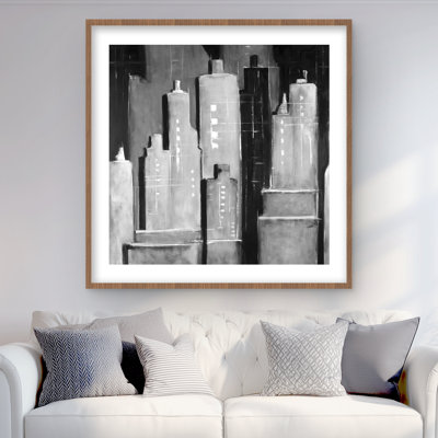 Bâtiments abstraits en noir et blanc | Impression de cités dans le salon