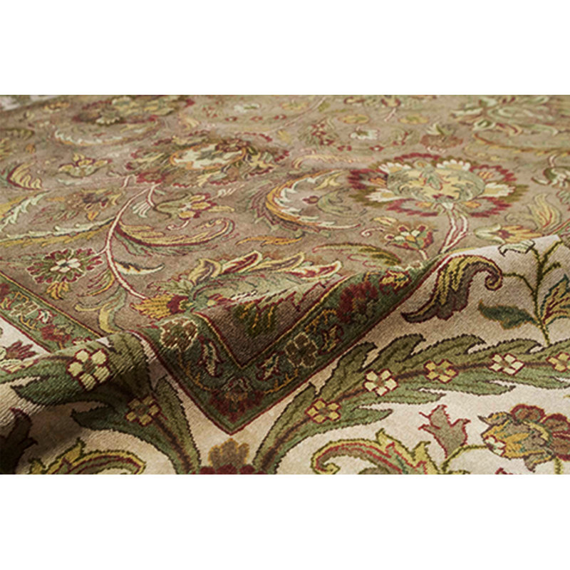 Tapis ivoire et chameau noué à la main de haute qualité