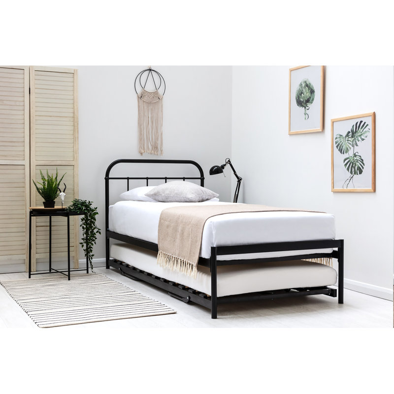 Cofield Daybed with Trundle, Black, 12cm Memory Foam/12cm Memory Foam