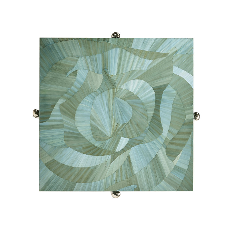 Water Seaglass Martini Table, 24" H x 14" W x 14" D