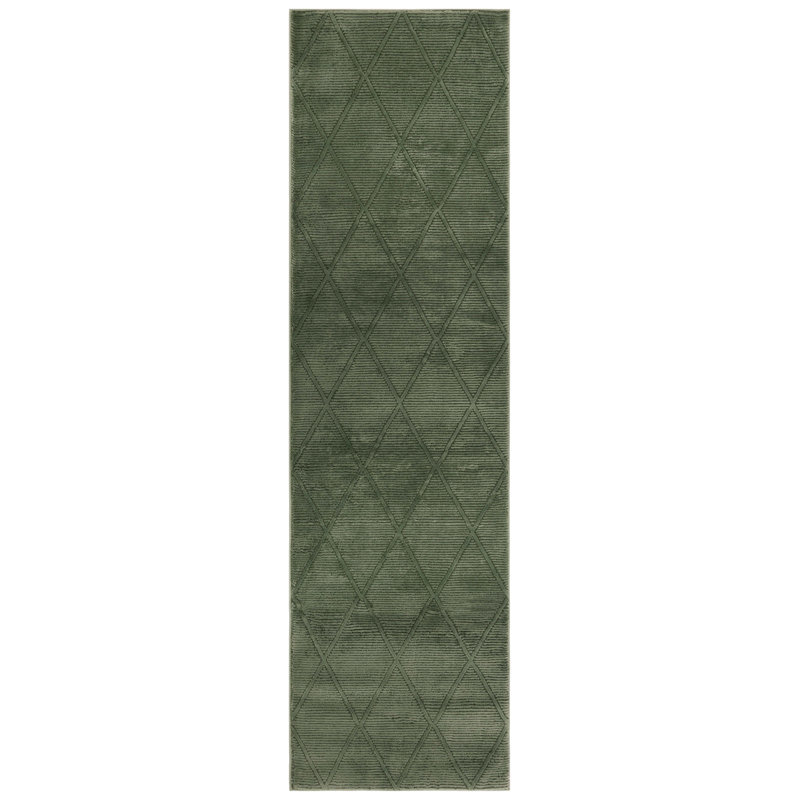 Revive Geometric Area Rug In Green, Rectangle 235cm x 305cm