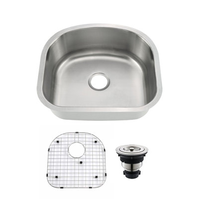 D Shape Undermount Stainless Steel Single Bowl Kitchen Sink