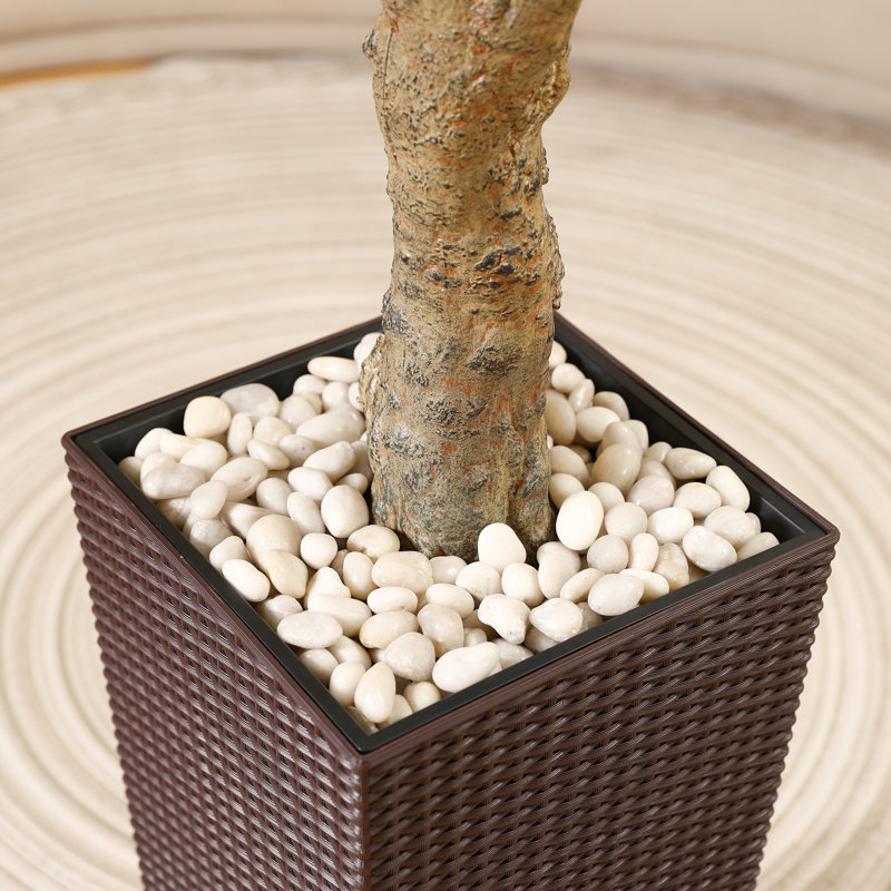 Olive artificielle résistante aux rayons UV avec grand pot de fleurs, olivier artificiel pour la décoration extérieure, Brun