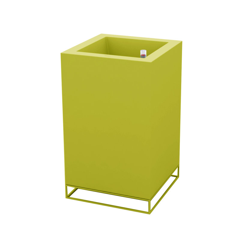 Vela Resin Pot Planter, 39.25" H x 23.5" W x 23.5" D, Black