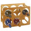 Solid Wood Tabletop Wine Bottle Rack in Brown