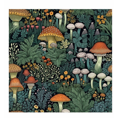 «Botanical Cottagecore Forest Mushroom IX Cottage», reproduction d'art non encadrée