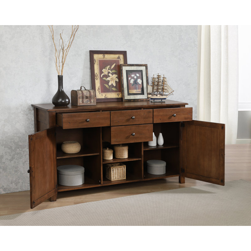 Huerfano Valley 66 " W Oak Solid Wood Sideboard, Amish Brown