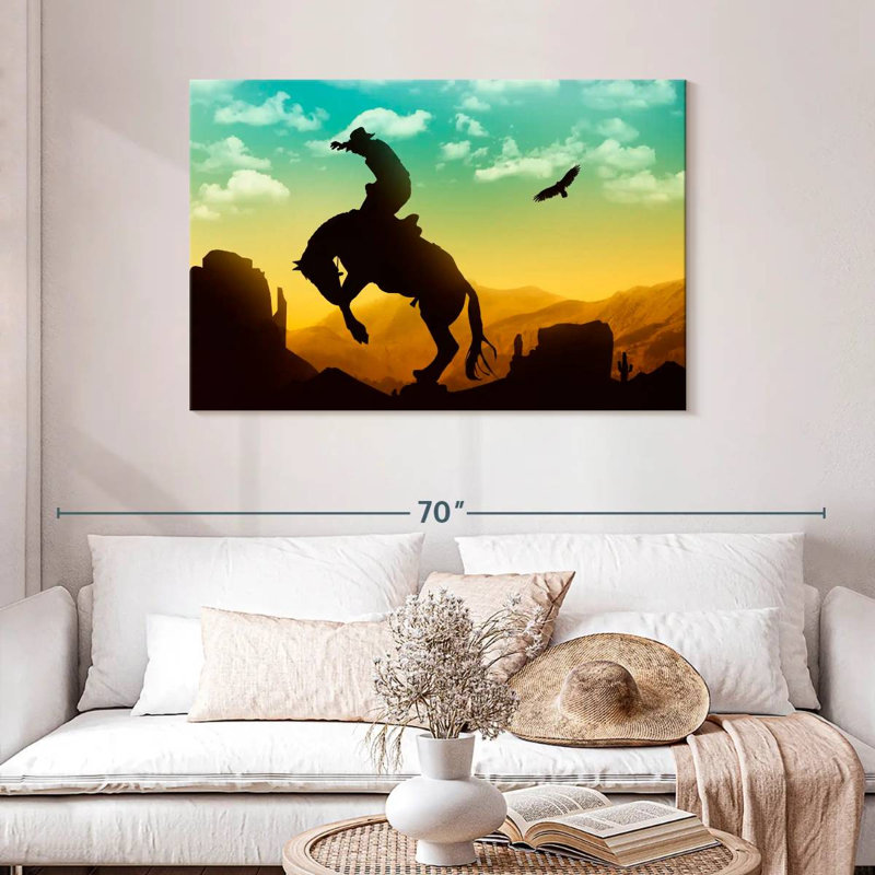 Lelar Eagle And Cowboy, 30" H x 45" W