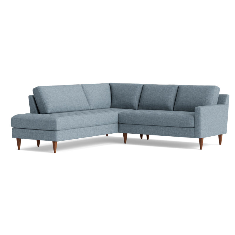 MCM Sectional, Left Hand Facing, Performance Velvet - Denim