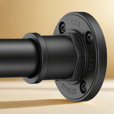 Heavy Duty Shower Curtain Rod - 2-In-1 Tension And Screw Mount Design - Rustproof Stainless Steel Adjustable Length For Bathroom And Window