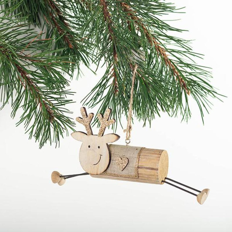 Décoration suspendue renne en bois