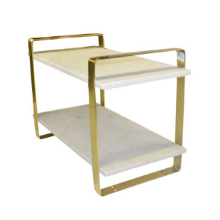 Table de bout en marbre avec rangement