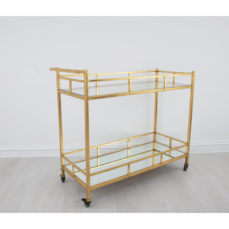 Melody Serving Cart, Antiqued Gold Leaf