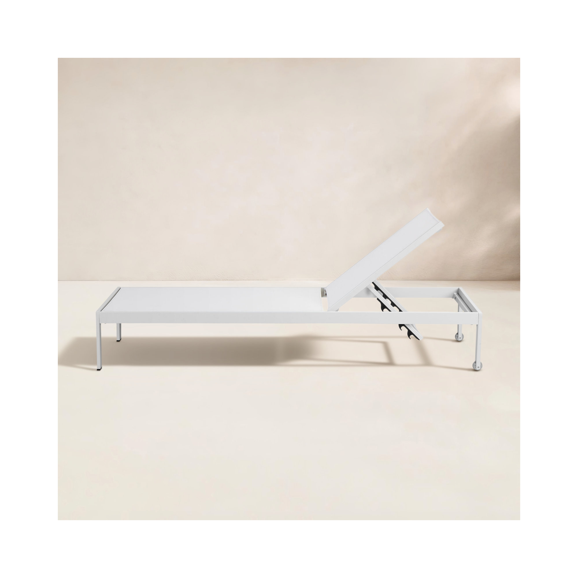 Aynura Outdoor Aluminum Chaise Lounge, White