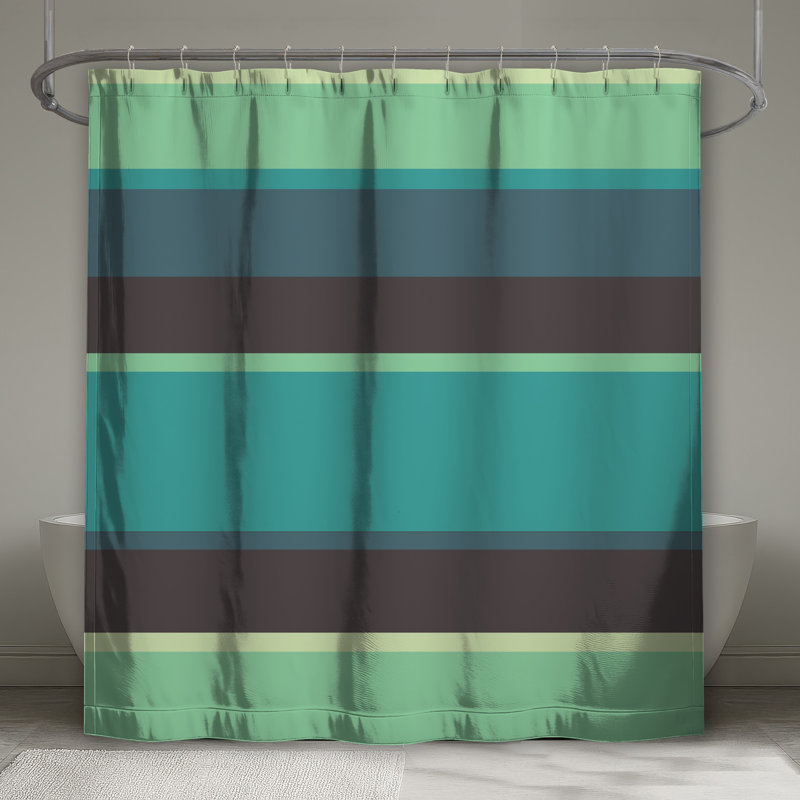 Rideaux de douche multicolores à rayures horizontales très longues, L 70 po x H 84 po