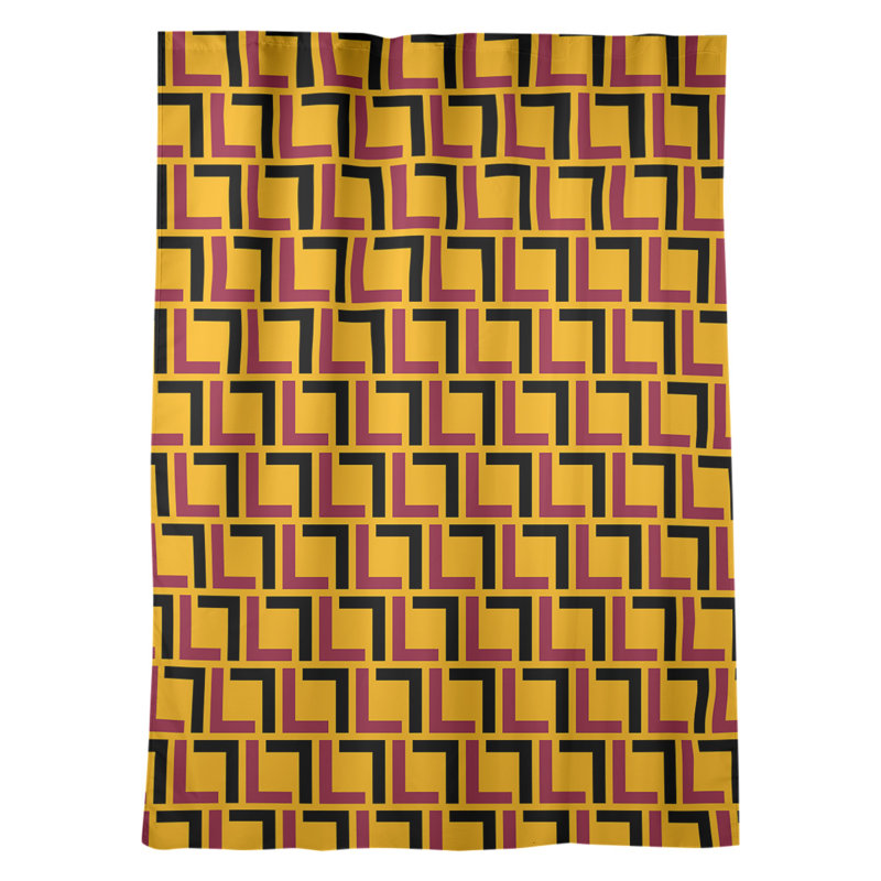 Rideau occultant et isolant avec passe-tringle Luxury, Foucault rouge / blanc / jaune