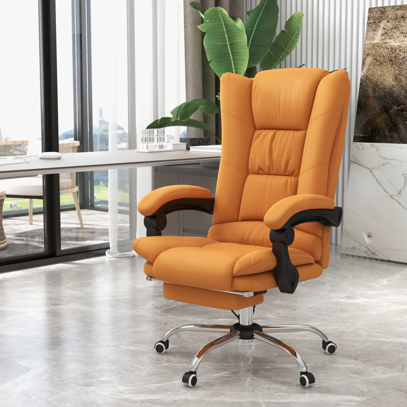 Executive Massage Office Chair With 4 Vibration Heat, 3 Modes, PU Leather Swivel Chair With Adjustable Height, Reclining Back, Footrest