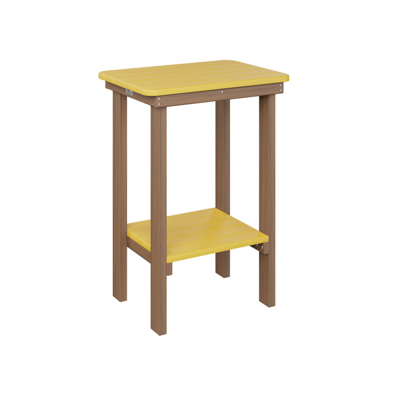 Outdoor Rectangle Side Table, Antique Mahogany, Sunburst Yellow