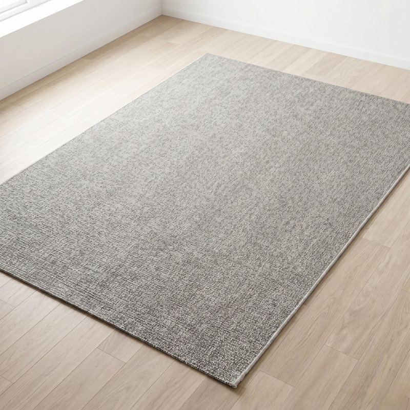 Tapis d'appoint gris texturé à tissage plat en polypropylène tissé à la machine, Accent — 3'3" x 4'11"