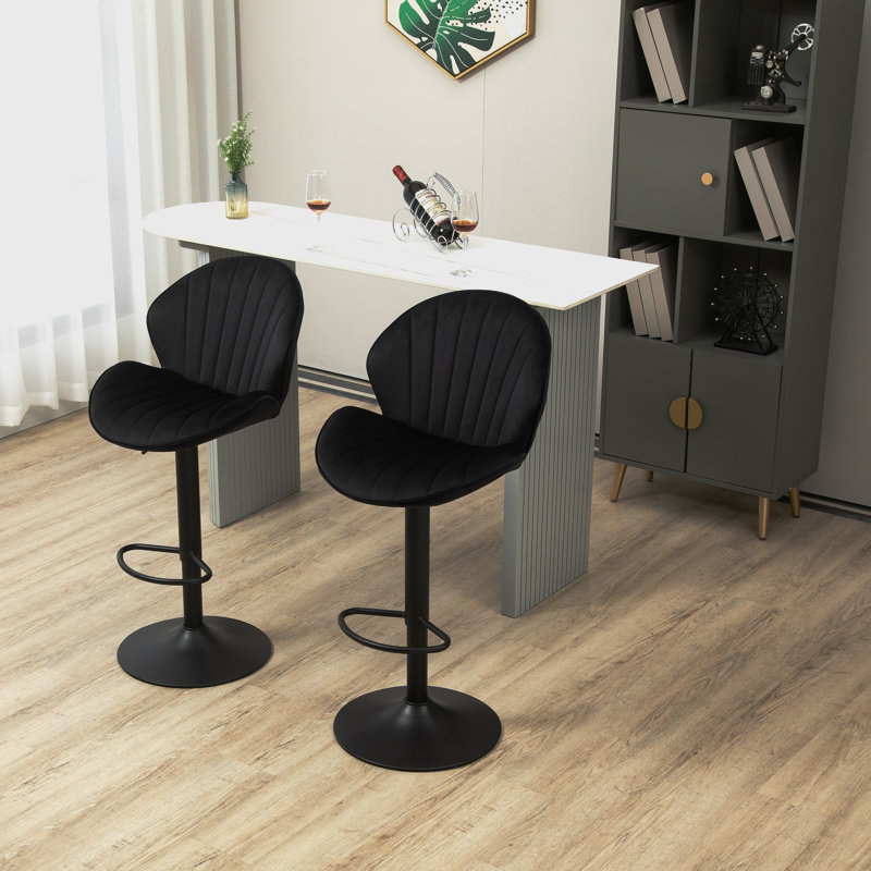 Ensemble de 2 tabourets de bar réglables avec dossier