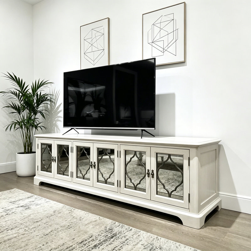 Meuble télé français simple blanc cassé