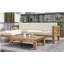 Ensemble de conversation modulaire d'extérieur en bois pour patio 5 pièces avec coussins, finition naturelle et coussins beiges Topmax-1087846507