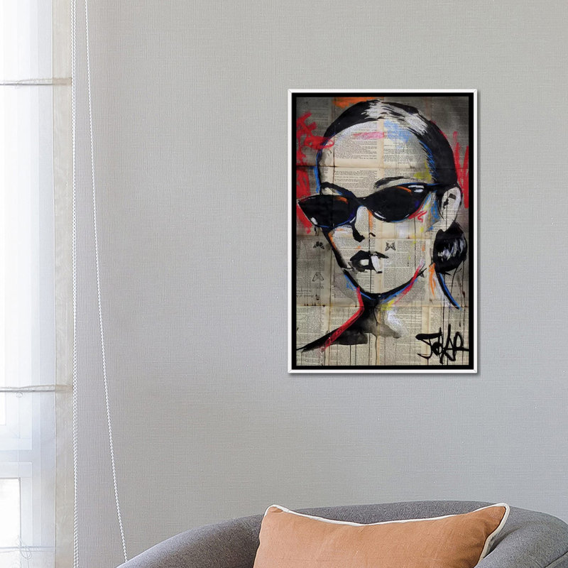 « Beatnik flair » par Loui Jover-impression d’art graphique, Toile blanche encadrée, Pas de tapis