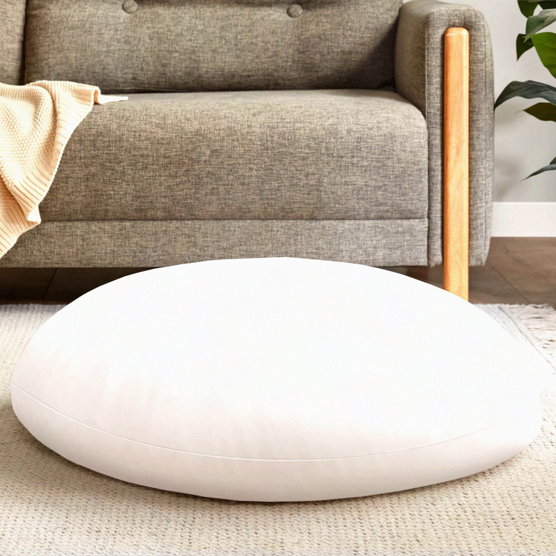 MemoryFoam Round Cushion Insert - Large Meditation Seating Pouf - Thick Circular Floor Pillow with Advanced Support