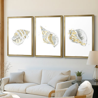 Citron croquis I - toile tendue avec châssis encadré - 3 pièces