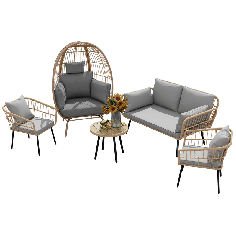 Ensemble de conversation pour canapé d'extérieur pour 5 personnes Balconera