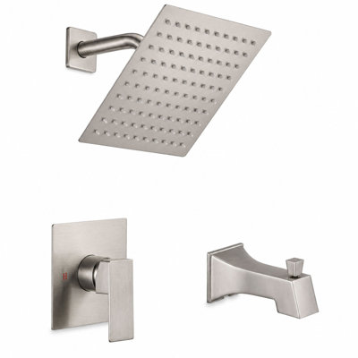 12 in. Square Shower System with Tub Spout (Valve Included)