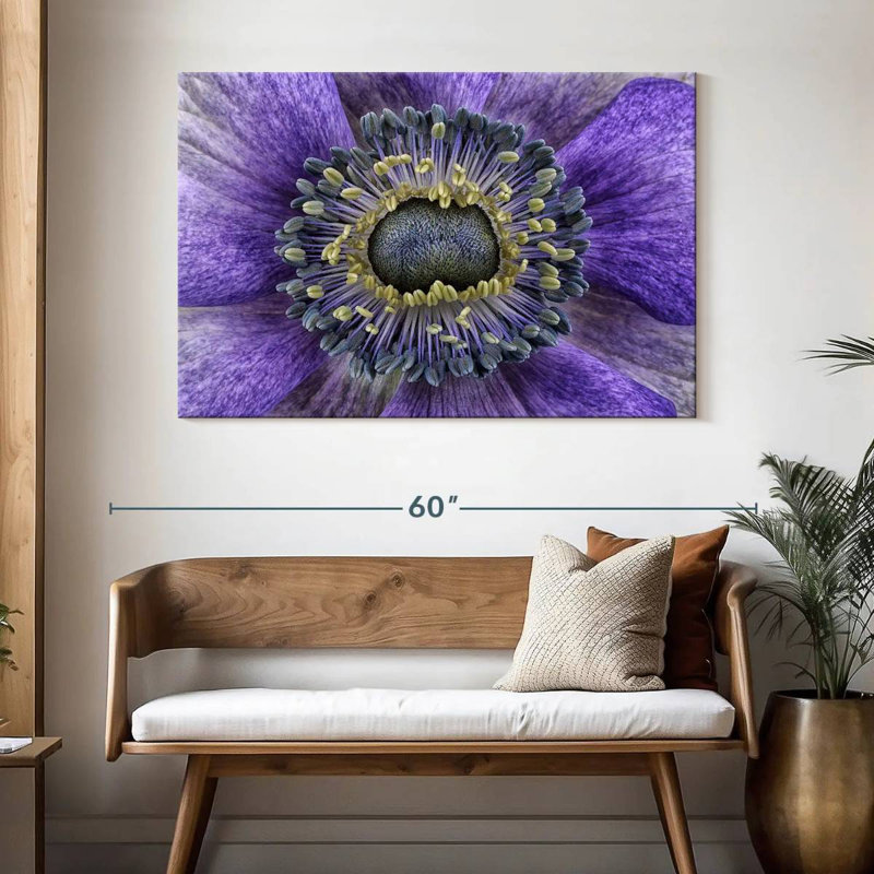 Harnek Purple Flower Close Up, 32" H x 48" W