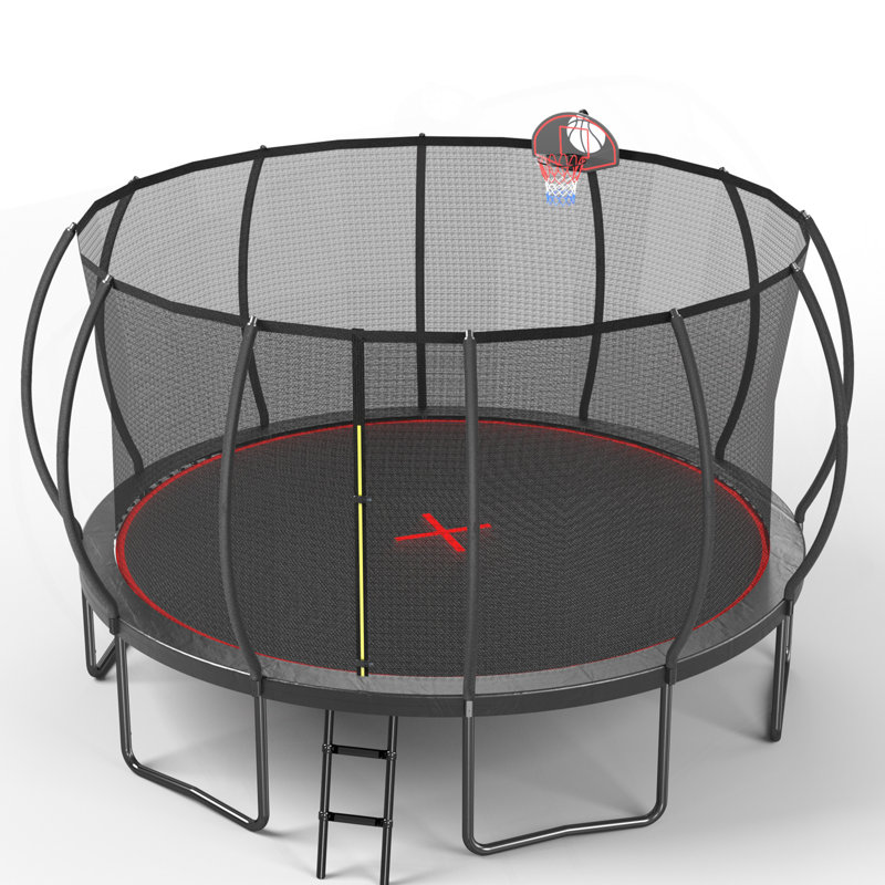 16FT Trampoline Pumpkin- Black Red