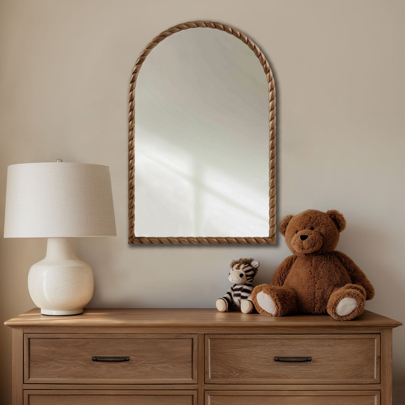 Montra Arched Braided Wood Wall Mirror, Brown