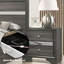 Stylish Nightstand In Grey With Ample Drawer Capacity Compact Space For Personal Belongings-116733828