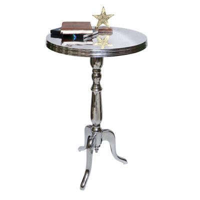 Table d'appoint moderne en aluminium chromé moulé