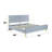 High Gloss Finish Gray Ek Bed With Wave Pattern And Metal Legs, 39 Slats, Fully Kd, No Box Spring Required, 660Lbs Limit, 86"W X 81"D 46"H Legs Pattern, Kd Structure, Weight-1951736360