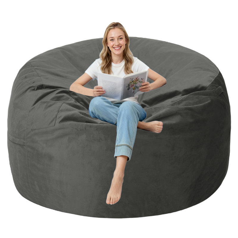 Fauteuil à billes pré-rempli en mousse viscoélastique, Mauve, H 19 po x l 73 po x P 73 po