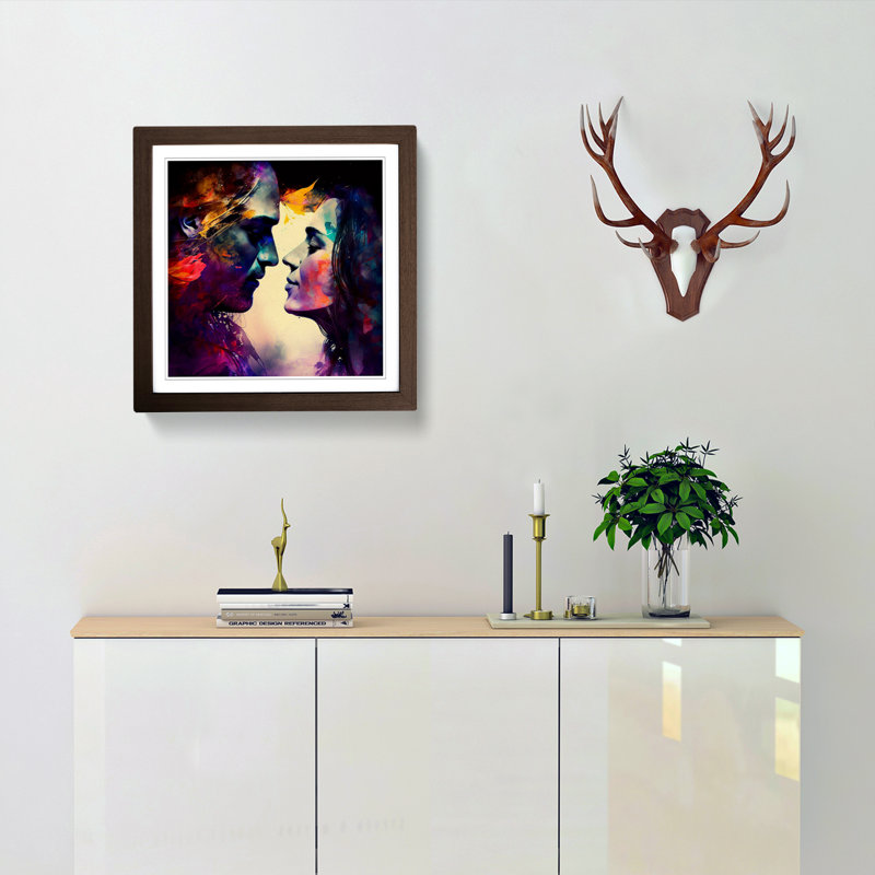 Lovers Digital Art - Framed Print, Walnut