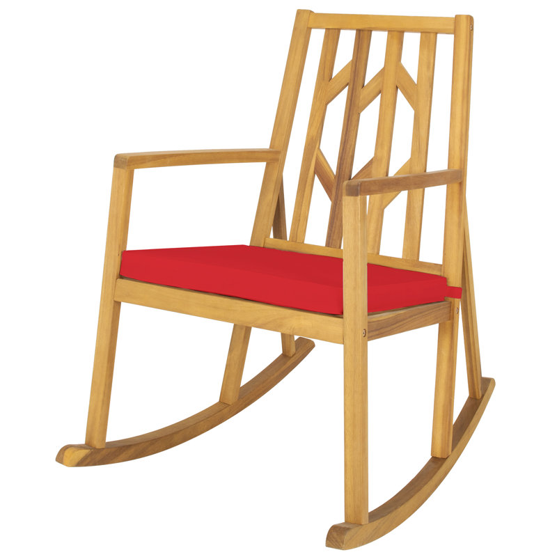 Fauteuil à bascule d'extérieur en bois d'acacia, Rouge