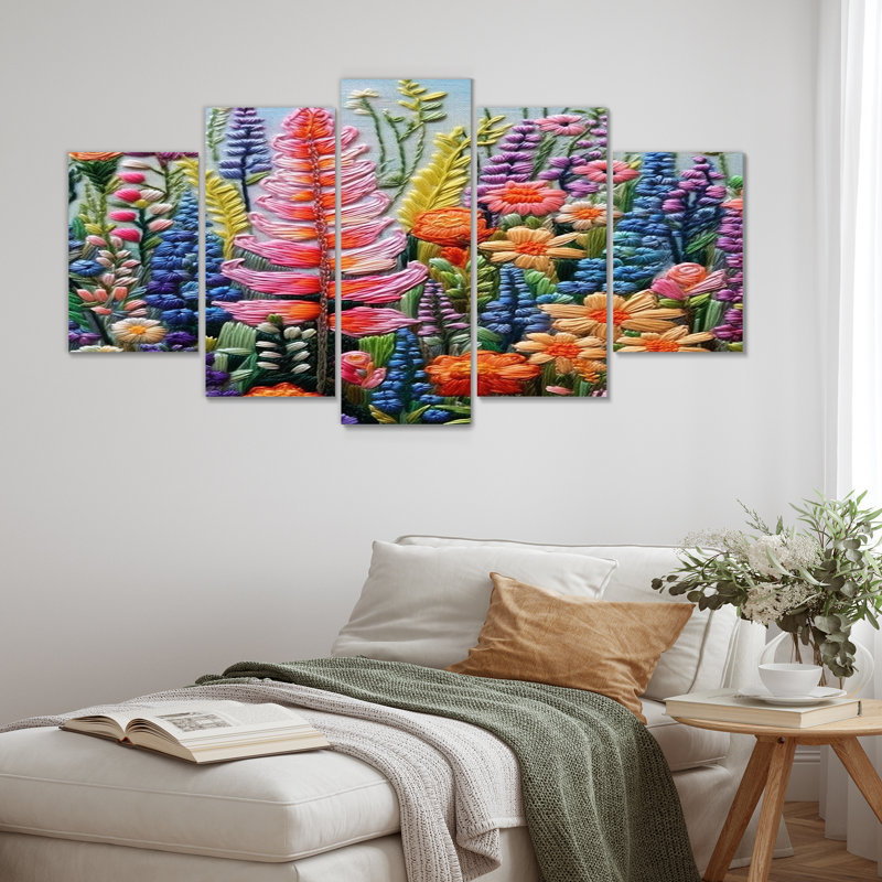 Nathanael - Art mural 5 fleurs sauvages