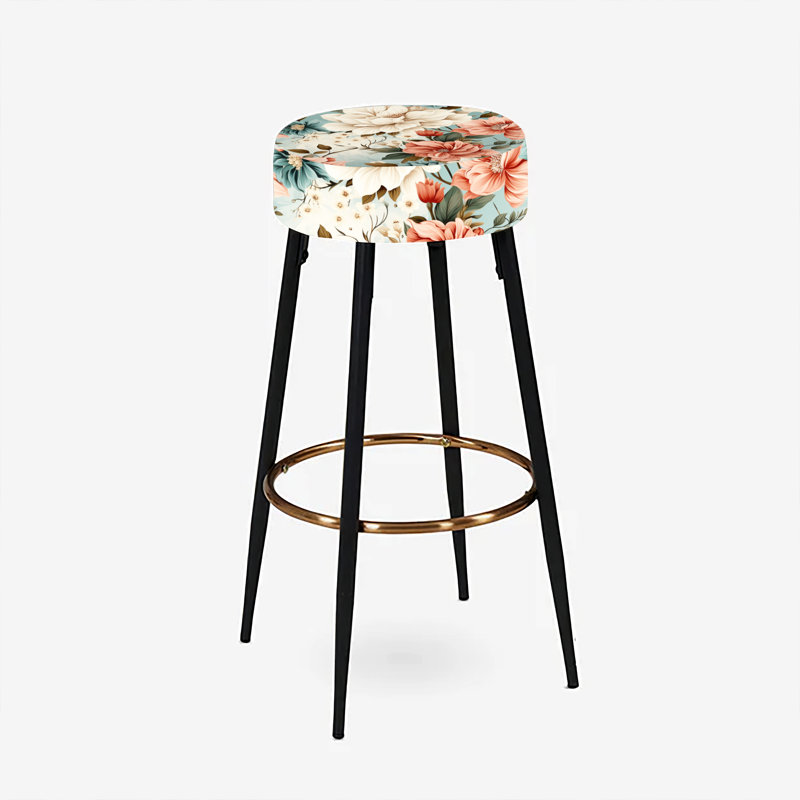 Ensemble de 2 tabourets de bar style chalet beige rustique corail rustique