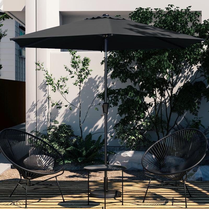 Parasol de marché inclinable Germar, Noir, H 86,4 po x l 90 po x P 90 po