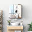 Armoire de salle de bain avec miroir, armoire à pharmacie avec cadre en acier inoxydable, organisateur de rangement mural avec portes doubles